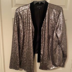 Sequin jacket with velvet trim. NWOT Sz 22